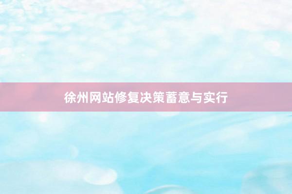 徐州网站修复决策蓄意与实行